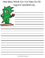 Valentine's Day Word Mining Word in a word for school